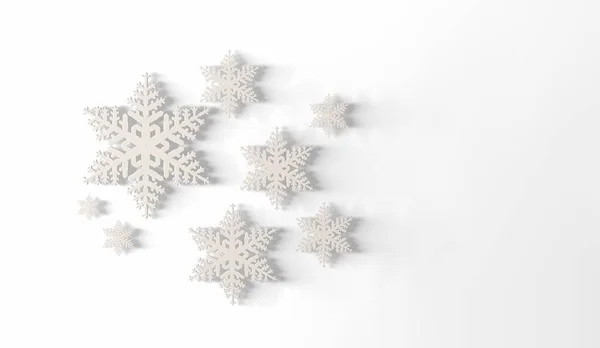 Tredimensionella handgjorda snöflingor. — Stockfoto