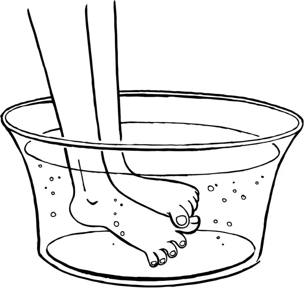 Füße im Waschbecken zerkratzen sich gegenseitig — Stockvektor