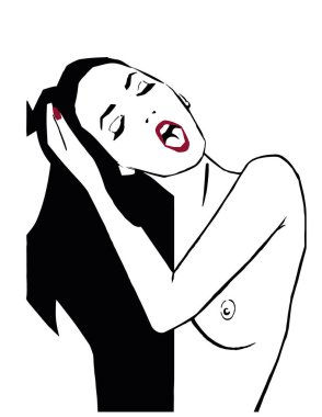 Ecstasy siyah saçlı bir kız.