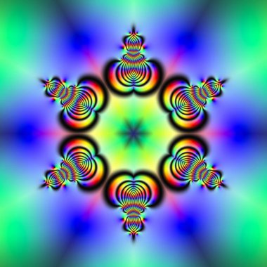 Fraktal 2B doku. Bilgisayar illüstrasyon. Güzel matematiksel olarak oluşturulan desenler. Kar tanesi simetri