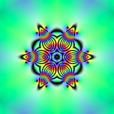 Fraktal 2B doku. Bilgisayar illüstrasyon. Güzel matematiksel olarak oluşturulan desenler. Kar tanesi simetri