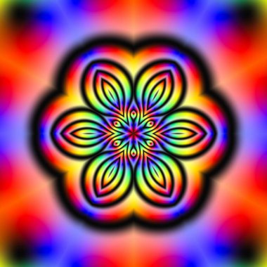 Fraktal 2B doku. Bilgisayar illüstrasyon. Güzel matematiksel olarak oluşturulan desenler. Kar tanesi simetri