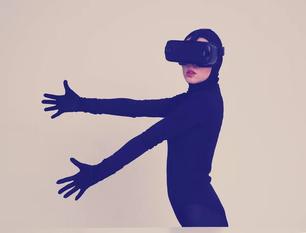 VR Térkép egy fekete nő — Stock Fotó