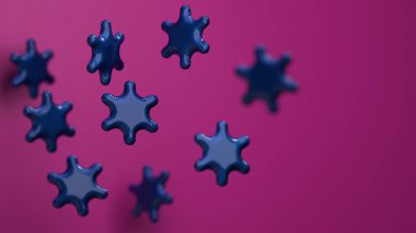 Farklı mesafeden komik şişirilebilir kar taneleri