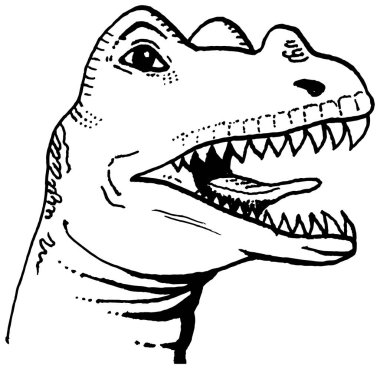 Dinozor kafası çizimi. Ceratosaurus çizimi.