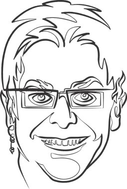 Elton John portrait continuous line