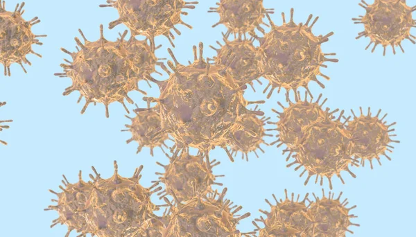 3d rendering of viruses, high magnification
