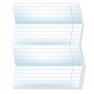 Beyaz bir çizgi içinde a defter sacdan