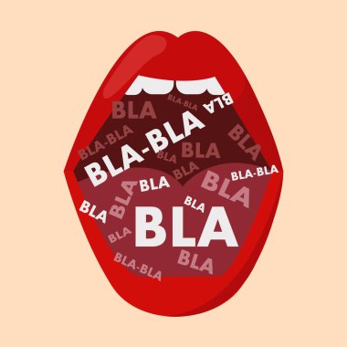 Vector banner with the mouth and gossip bla clipart