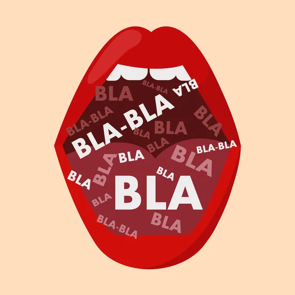 矢量旗帜和嘴和八卦 bla — 图库矢量图片