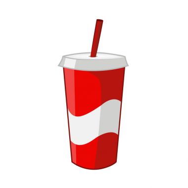Soda cam renkli arka plan üzerinde. Vektör düz çizim