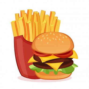Hamburger ve patates kızartması