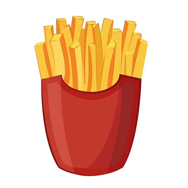 Papas fritas en caja roja — Vector de stock