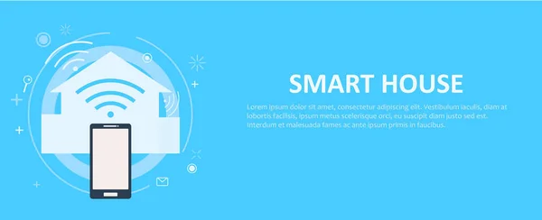 Smart house banner — Stock Vector