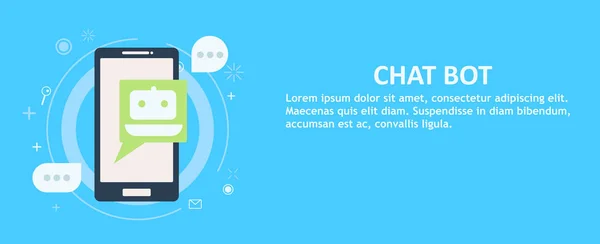 Chat bot no telefone. Banner —  Vetores de Stock