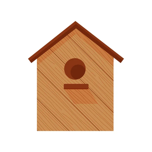 Flat wooden birdhous — Stock Vector