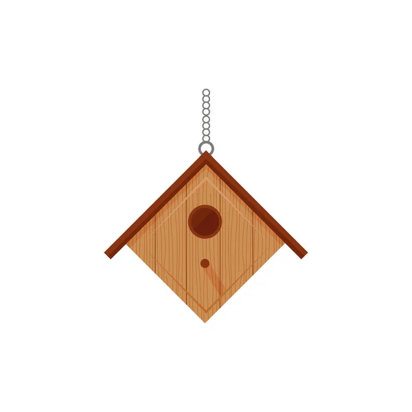 Ξύλινο, επίπεδο birdhous — Διανυσματικό Αρχείο