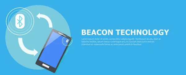 The Beacon Boom: Fitting Beacon Technology Banner  Local SEO Strategy — Stock Vector