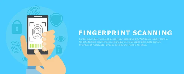 Banner fingerprint scanning — Stock vektor