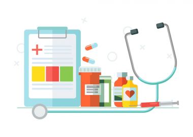 Tıbbi nesneleri kümesi. Tablet, ilaç.