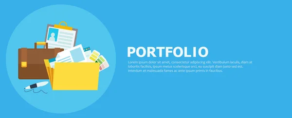 Transparent portfolio. Folder plików, aktówki, pióro — Zdjęcie stockowe