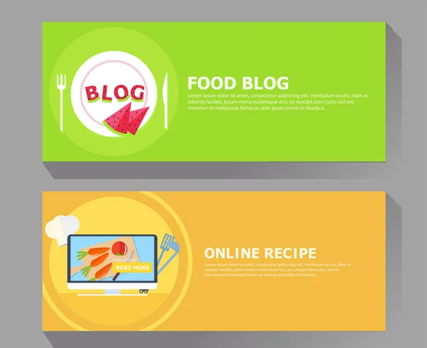 Levensmiddel blog en online recept banner. — Stockfoto