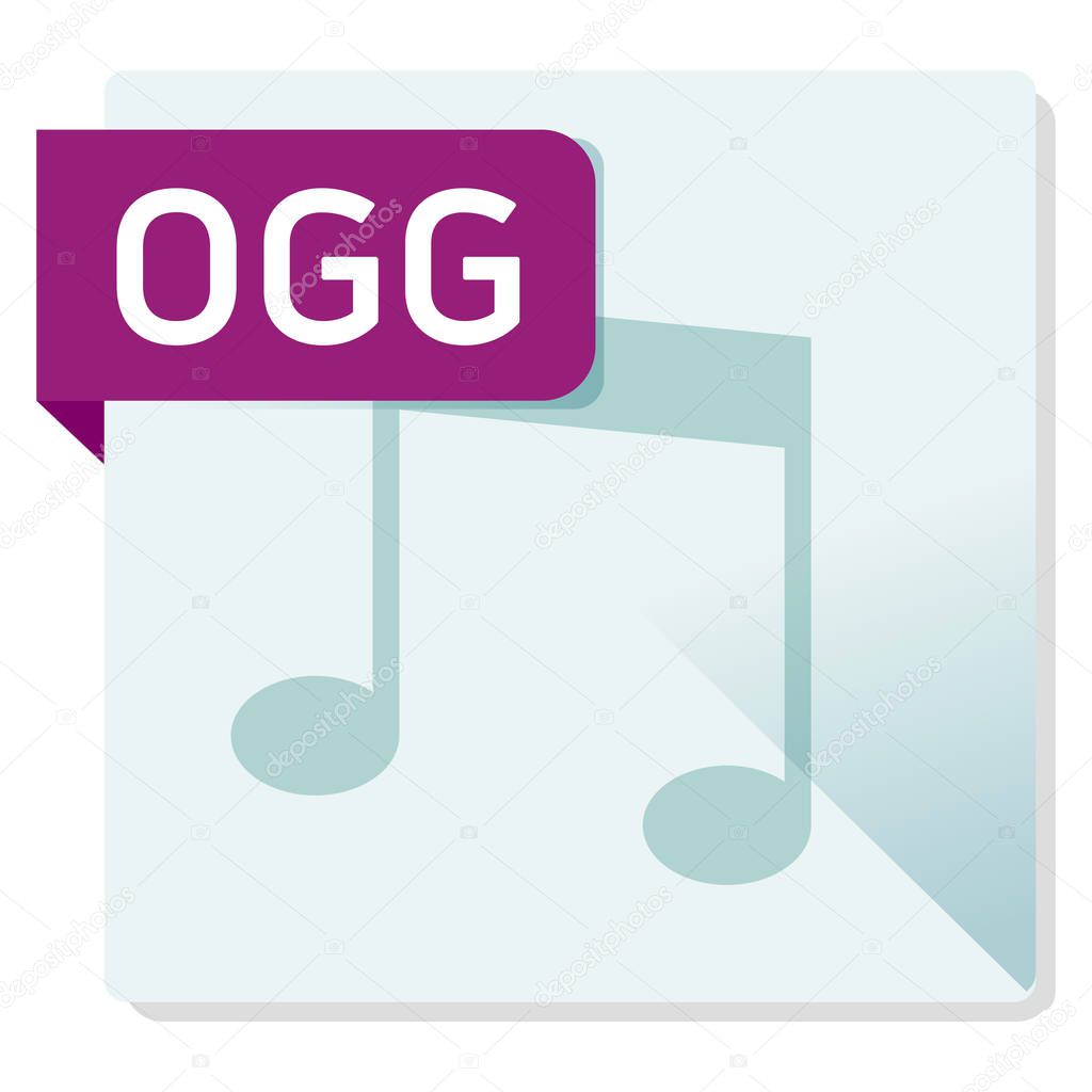 OGG document. File format square icon. 