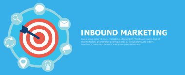 Gelen pazarlama. Ok ve simgeler ile araçları hedef