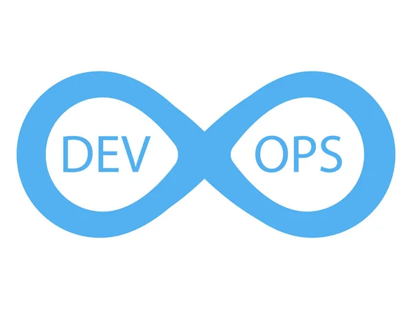 Devops 标识。无限的蓝色箭头的符号 — 图库矢量图片