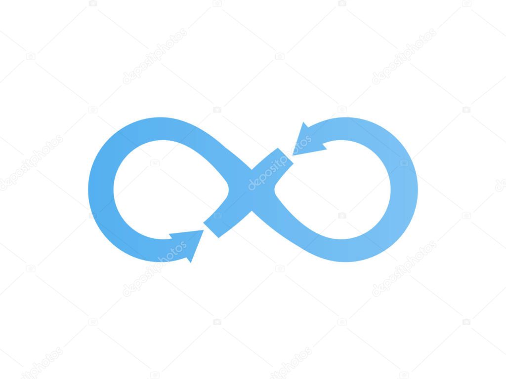 DevOps logotype. Sign of infinity with arrows blue