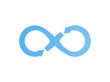 Devops logo. Sonsuz mavi oklarla iz