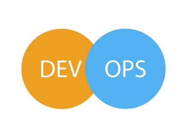 Devops logo. Daire mavi oklarla iz