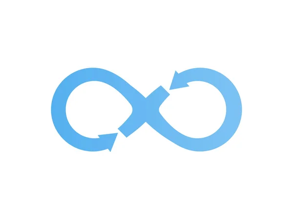Логотип DevOps. Знак бесконечности с голубыми стрелками — стоковое фото