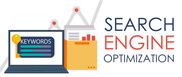 Search Engine Optimization. Laptop, egy mappát a dokumentumok és a grafikonok és a kulcs. — Stock Fotó