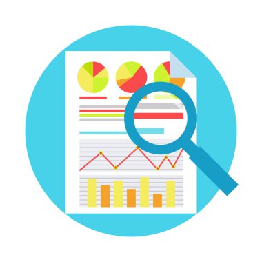 Yatırım getirisi ölçüm. Yatırım döndürür. Grafikler ve hesaplamalar ve Büyüteç camı olan belgeler