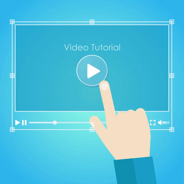 Video tutorial banner. Elegante presentazione trasparente con istruzioni — Vettoriale Stock