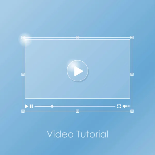 Banner de video tutorial. Elegante presentación transparente con instrucción — Vector de stock