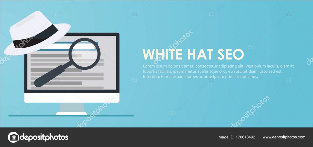 Chapeau noir seo bannière Magnifier, et autre moteur de recherche