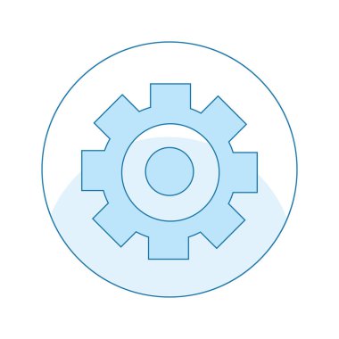 Dişli, mekanik, kırılmaları tamiri ile simgesi. Bir daire içinde aracı.