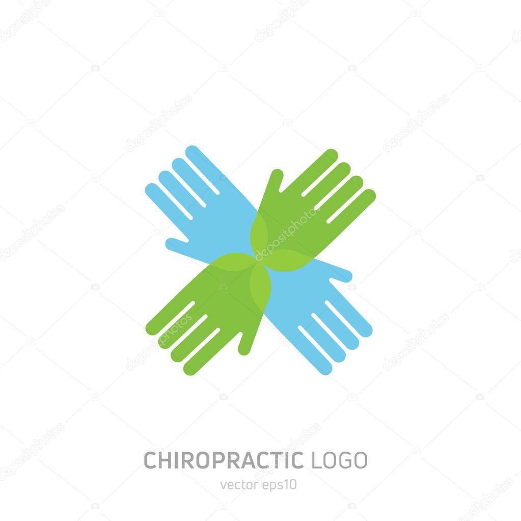 Manual therapy logo. Chiropractic and other alternative medicine. Doctor's office, training courses