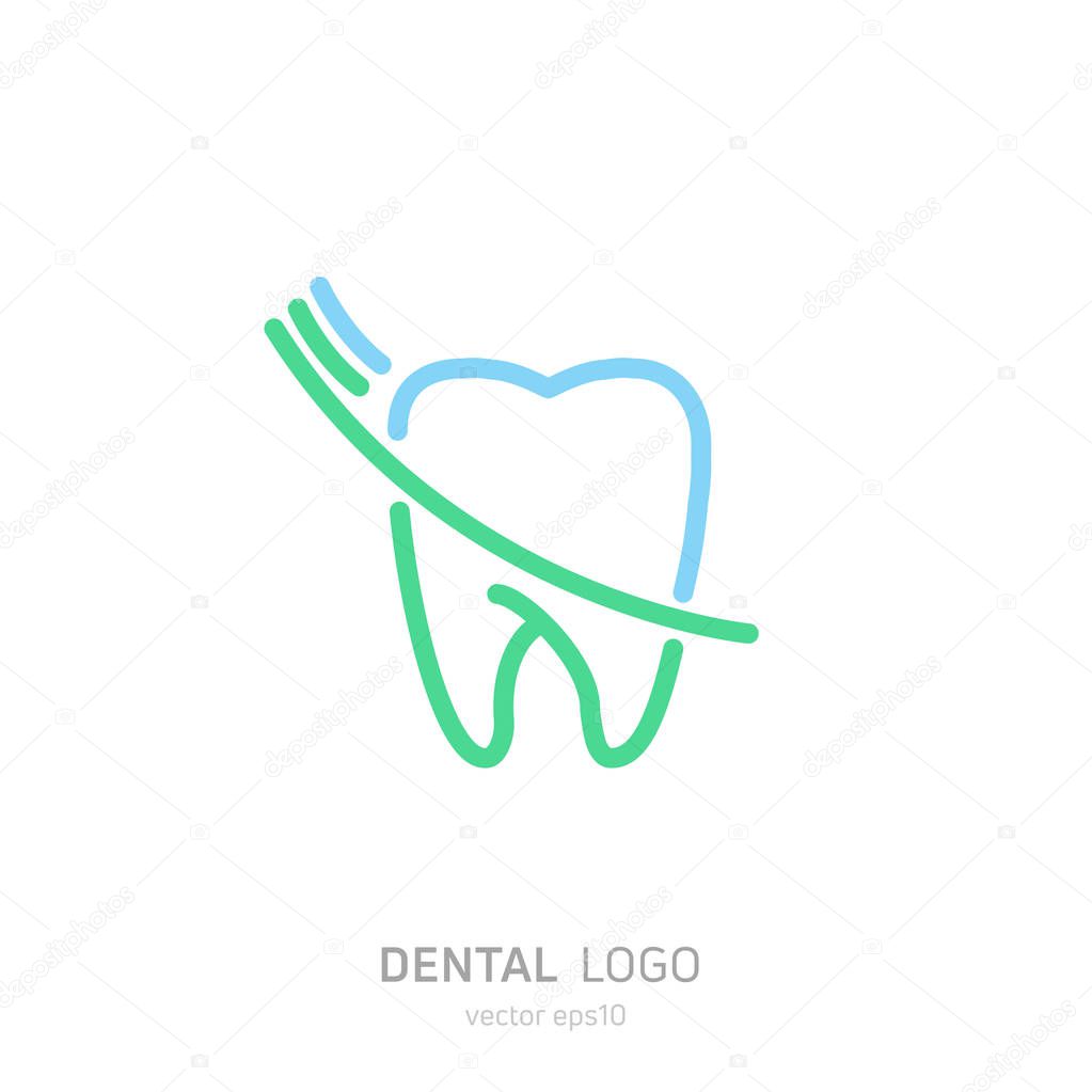 Dental Clinic logo. Heals teeth icon. Dentist office. Vector flat illustraton