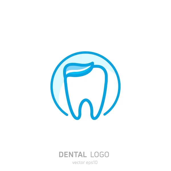 Logo de la Clínica Dental. Cura dientes icono. Oficina del dentista — Archivo Imágenes Vectoriales