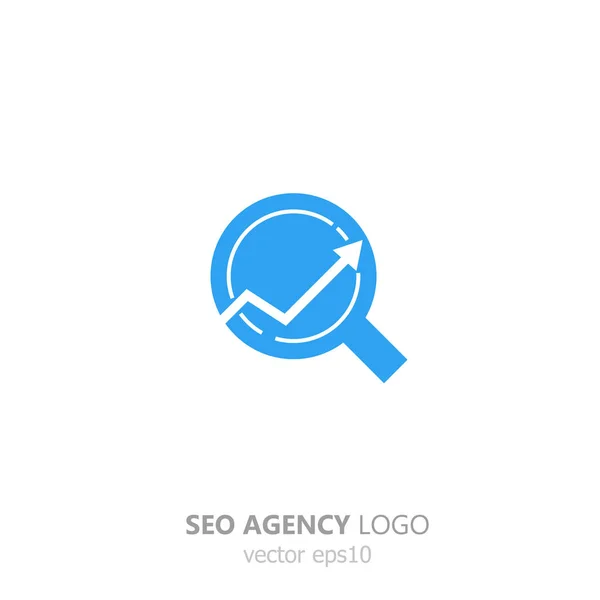 Logo of the seo agency. A growing schedule. Up arrow in a circle, for your company — Stock Vector