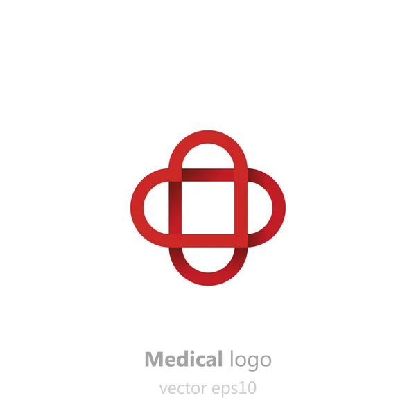 Koncept Medical logo. Lepidlo oprava programu vsuvkami forma srdce. Logotyp pro kliniky, nemocnice nebo lékař — Stockový vektor