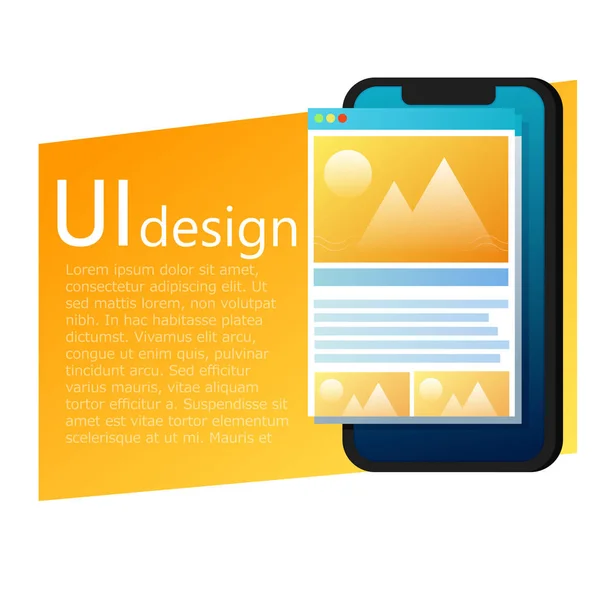 Ui Design Handy-Banner. Benutzeroberfläche der App. — Stockvektor