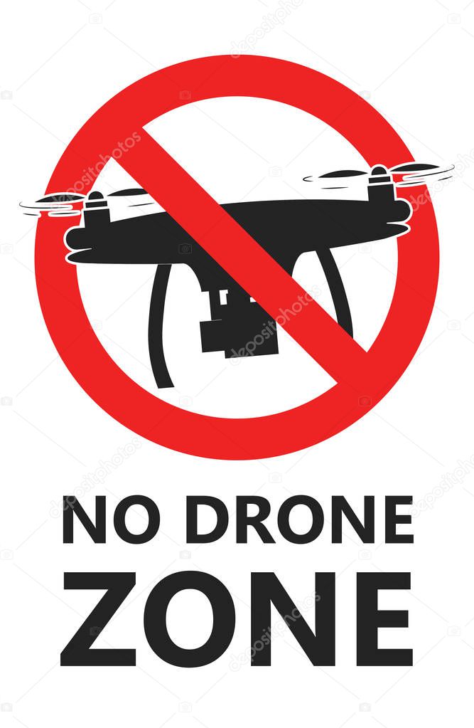 No drone zone sign. No fly zone