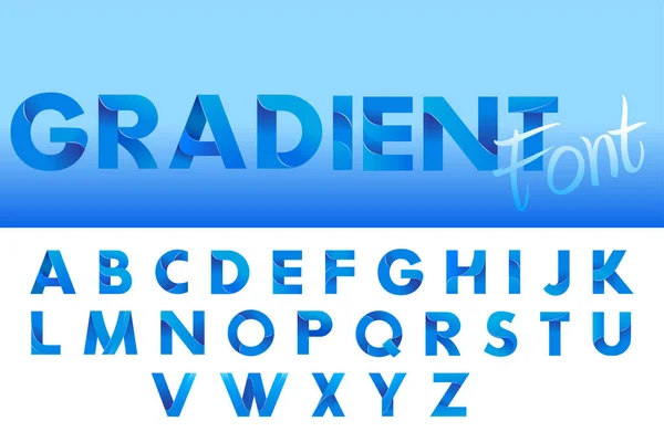 Fuente decorativa Gradient blue alphabet. Letras para logotipo y tipografía de diseño — Vector de stock