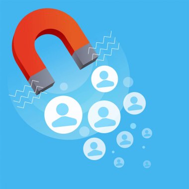 Kırmızı at nalı mıknatıs, manyetizma, manyetize, cazibe. SEO cazibe hedef