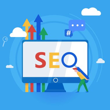 SEO afiş. Sitenin içeriğini ve onun arama motorları dizin üzerinde çalışmak. Web sitesinde ekip çalışması
