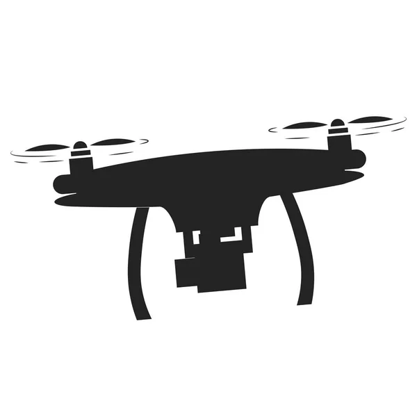 Black silhouette drone quadrocopter — Zdjęcie stockowe